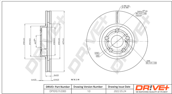 Brake Disc - DP1010.11.0383 Dr!ve+