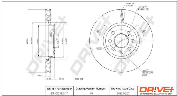 Brake Disc - DP1010.11.0417 Dr!ve+