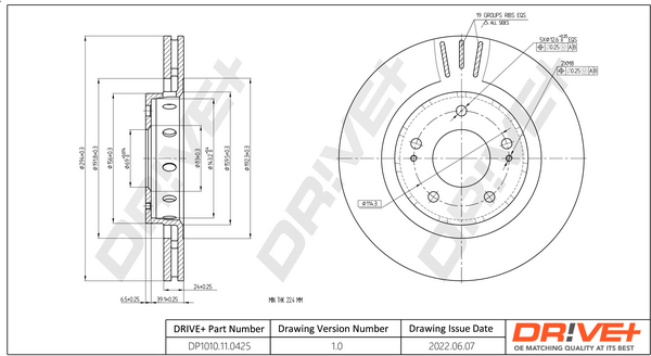 Brake Disc - DP1010.11.0425 Dr!ve+