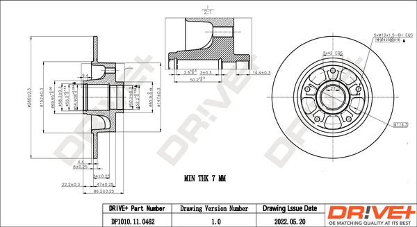 Brake Disc - DP1010.11.0462 Dr!ve+