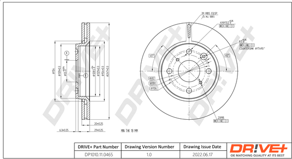 Brake Disc - DP1010.11.0465 Dr!ve+