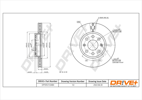 Brake Disc - DP1010.11.0484 Dr!ve+