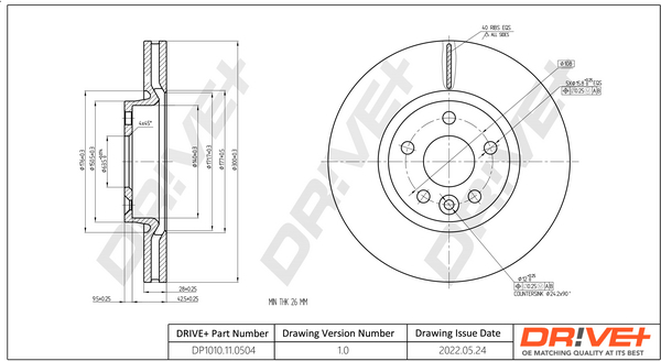 Brake Disc - DP1010.11.0504 Dr!ve+