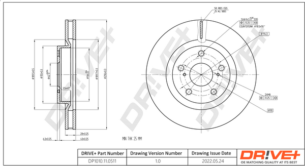 Brake Disc - DP1010.11.0511 Dr!ve+