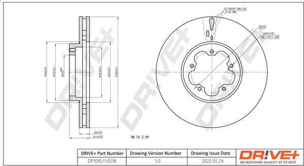 Brake Disc - DP1010.11.0518 Dr!ve+