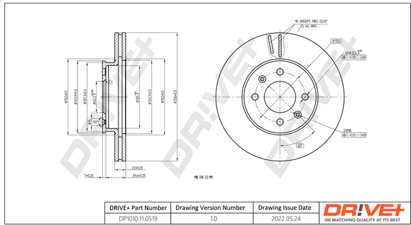Brake Disc - DP1010.11.0519 Dr!ve+