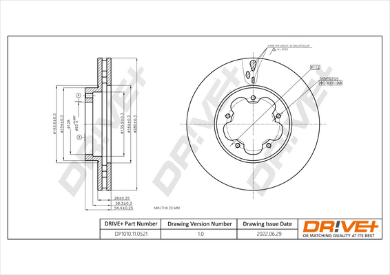 Bremsscheibe - DP1010.11.0521 Dr!ve+