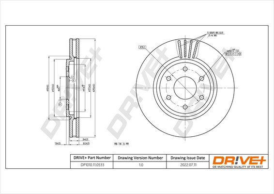 Brake Disc - DP1010.11.0533 Dr!ve+