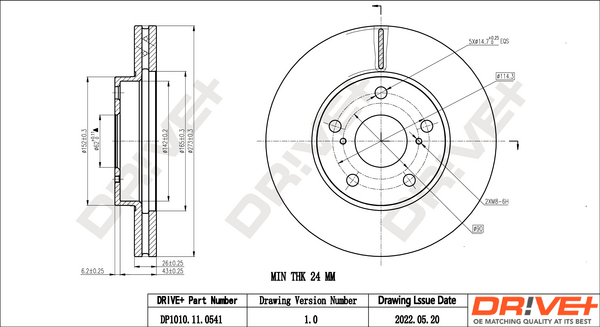 Brake Disc - DP1010.11.0541 Dr!ve+