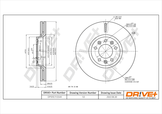 stabdžių diskas - DP1010.11.0544 Dr!ve+