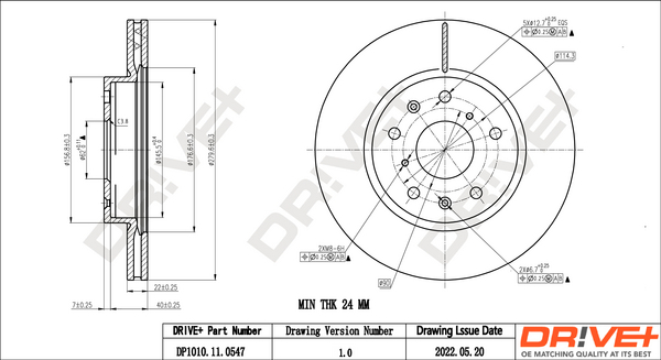 Brake Disc - DP1010.11.0547 Dr!ve+