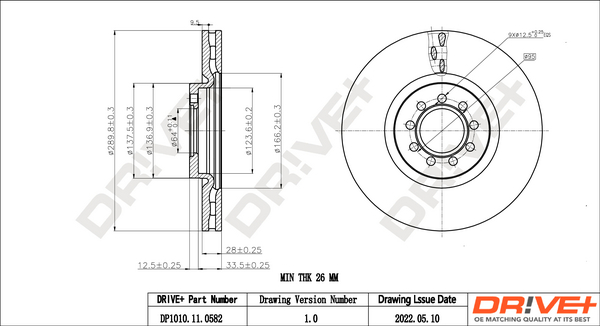 Brake Disc - DP1010.11.0582 Dr!ve+