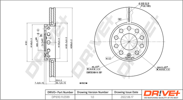 Brake Disc - DP1010.11.0599 Dr!ve+