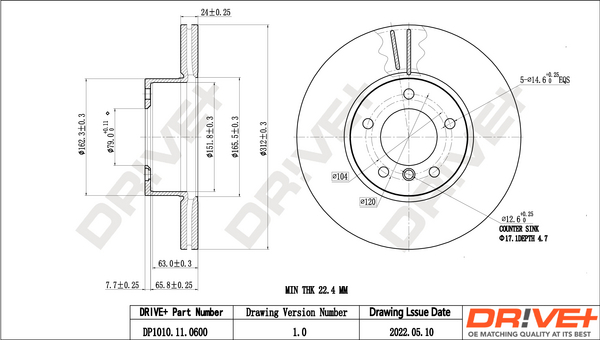 Brake Disc - DP1010.11.0600 Dr!ve+