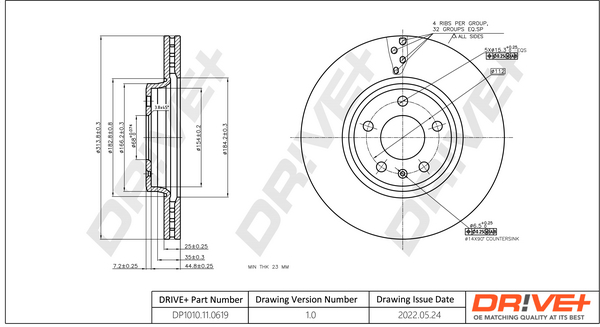 Brake Disc - DP1010.11.0619 Dr!ve+