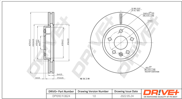 Brake Disc - DP1010.11.0624 Dr!ve+