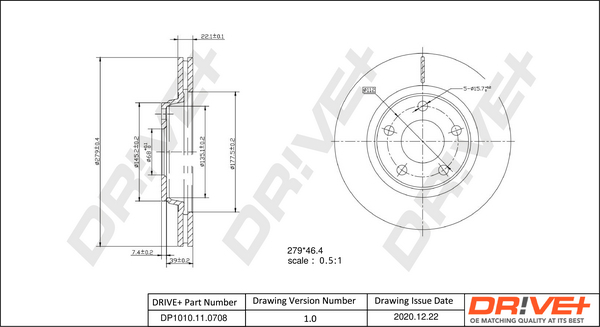 Brake Disc - DP1010.11.0708 Dr!ve+