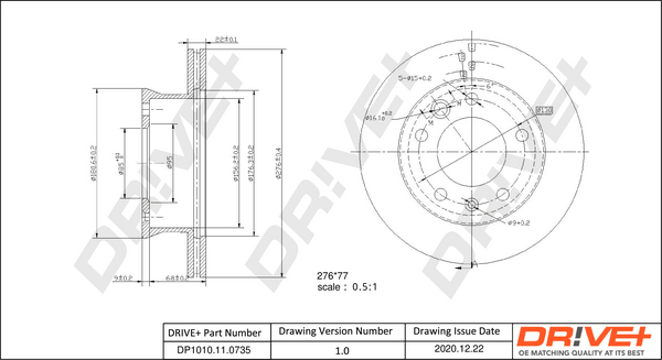 Brake Disc - DP1010.11.0735 Dr!ve+