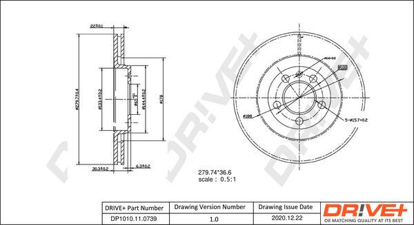 Brake Disc - DP1010.11.0739 Dr!ve+