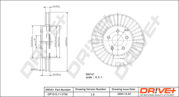 Тормозной диск - DP1010.11.0750 Dr!ve+