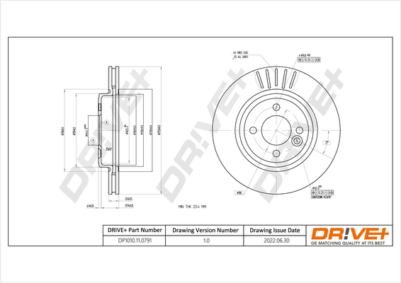 Brake Disc - DP1010.11.0791 Dr!ve+