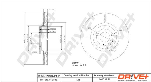 Brake Disc - DP1010.11.0843 Dr!ve+