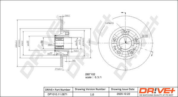 Brake Disc - DP1010.11.0871 Dr!ve+