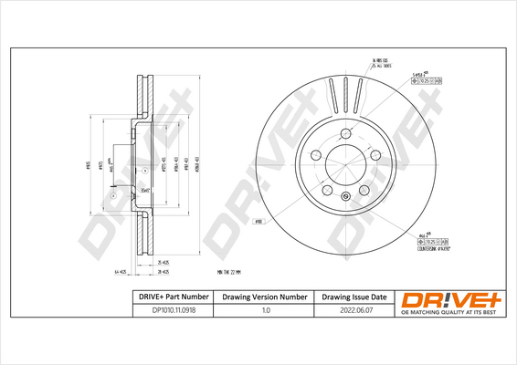 Brake Disc - DP1010.11.0918 Dr!ve+