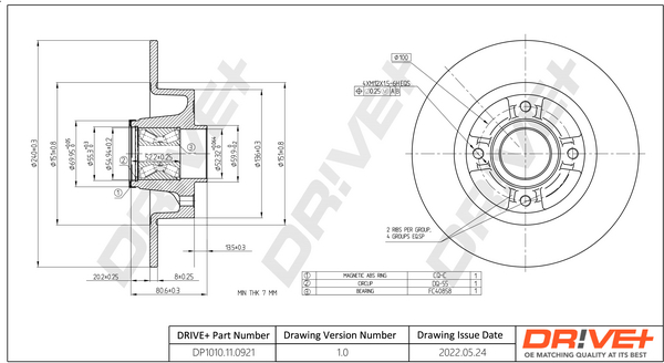 Brake Disc - DP1010.11.0921 Dr!ve+