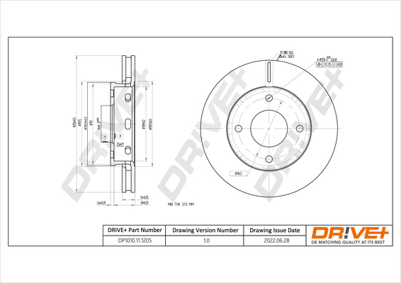 Brake Disc - DP1010.11.1205 Dr!ve+