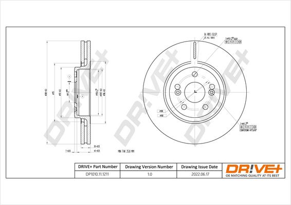 Brake Disc - DP1010.11.1211 Dr!ve+