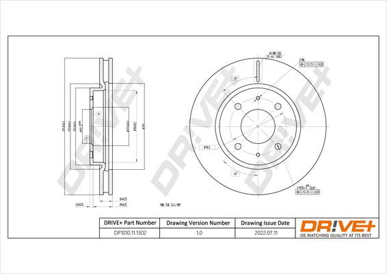 stabdžių diskas - DP1010.11.1302 Dr!ve+