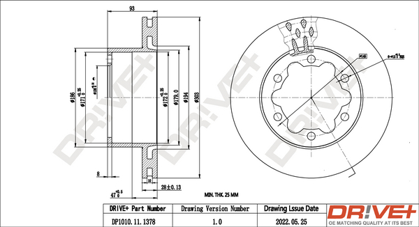 Brake Disc - DP1010.11.1378 Dr!ve+