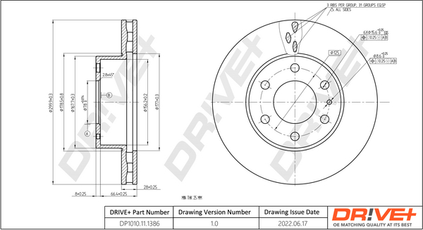 Brake Disc - DP1010.11.1386 Dr!ve+