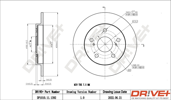 Brake Disc - DP1010.11.1392 Dr!ve+