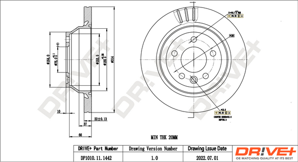 Brake Disc - DP1010.11.1442 Dr!ve+