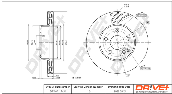 Brake Disc - DP1010.11.1454 Dr!ve+