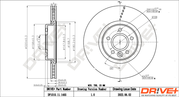 Brake Disc - DP1010.11.1465 Dr!ve+