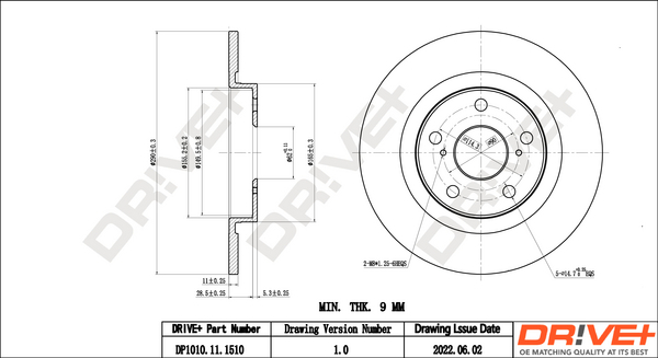 Brake Disc - DP1010.11.1510 Dr!ve+