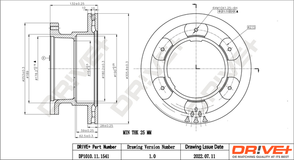 Brake Disc - DP1010.11.1541 Dr!ve+