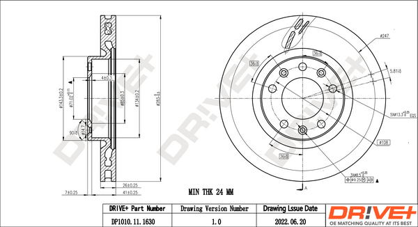 Brake Disc - DP1010.11.1630 Dr!ve+