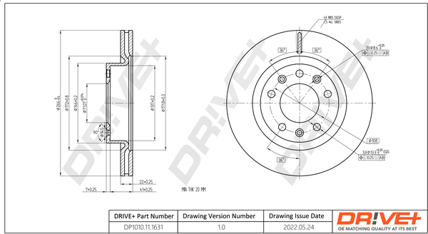 Brake Disc - DP1010.11.1631 Dr!ve+