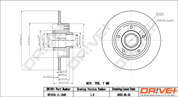 Brake Disc - DP1010.11.1648 Dr!ve+