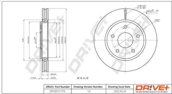 Bremsscheibe - DP1010.11.1713 Dr!ve+