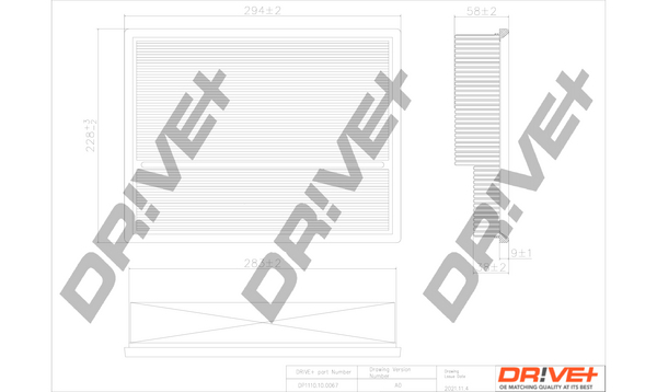 Air Filter - DP1110.10.0067 Dr!ve+