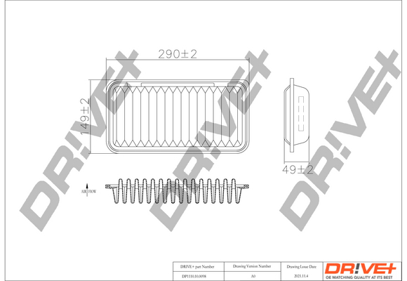 Air Filter - DP1110.10.0098 Dr!ve+