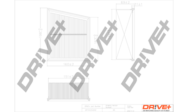 Filtro aria - DP1110.10.0161 Dr!ve+