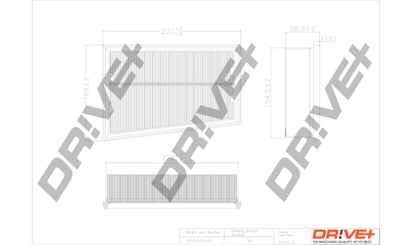 Filtro aria - DP1110.10.0163 Dr!ve+