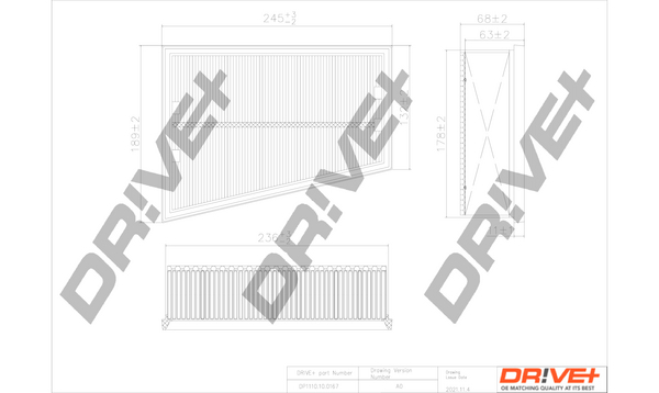 Filtro aria - DP1110.10.0167 Dr!ve+