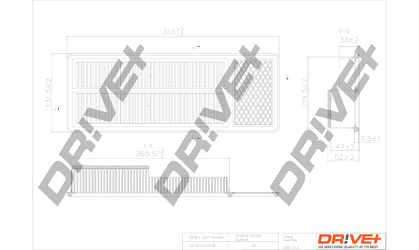 Air Filter - DP1110.10.0178 Dr!ve+